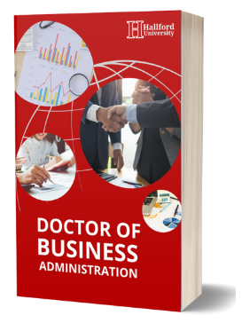 Hallford University Doctor of Business Administration (DBA) online program materials, flexible and self-paced business degree, executive DBA for working professionals, accredited distance learning, advanced leadership and strategic management education, business doctoral program for career advancement