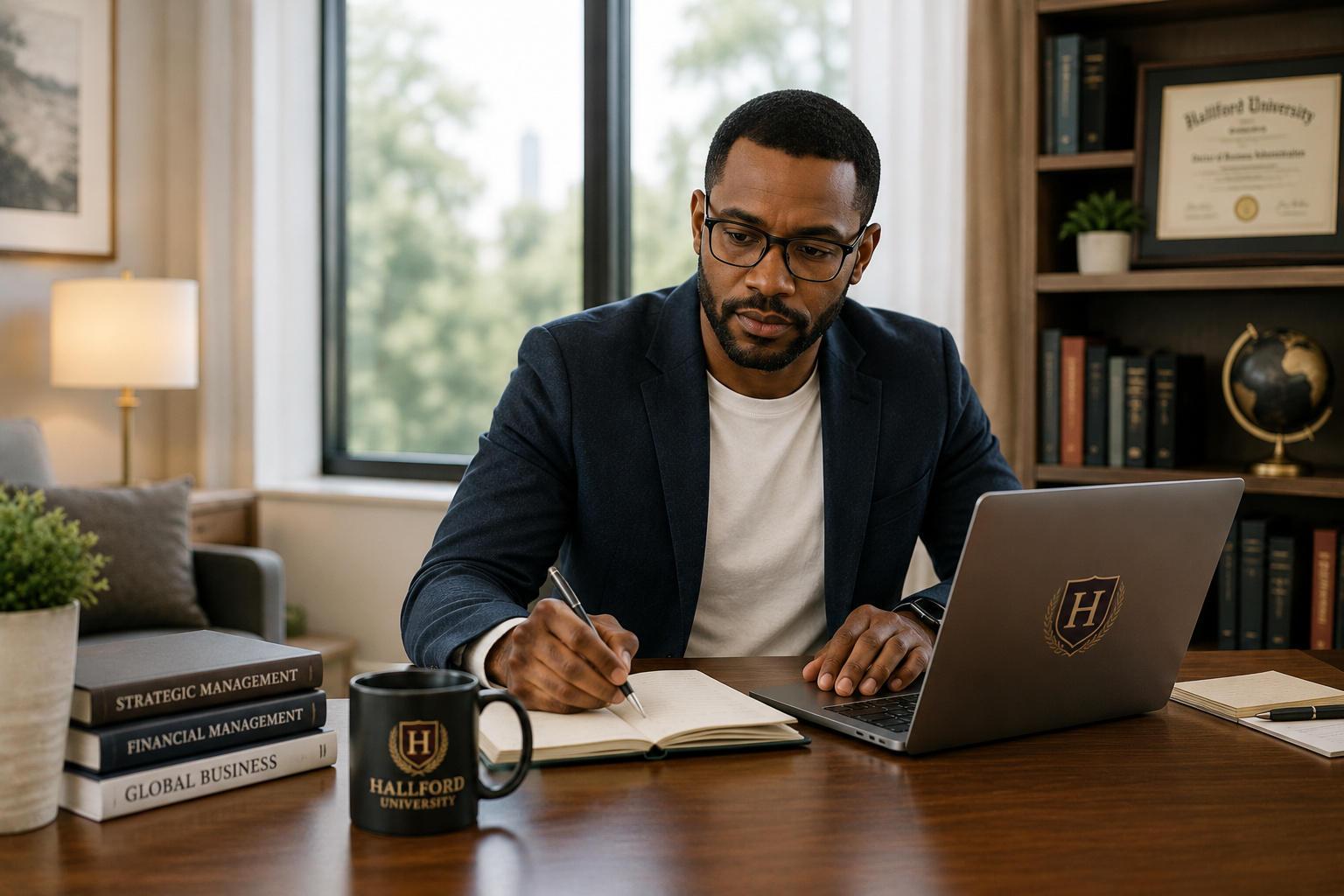 Working professional studying online